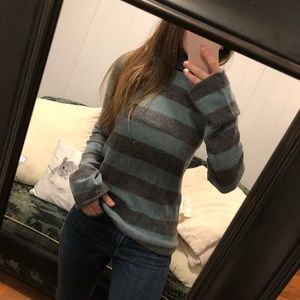 LINE Blue and Grey Wool Turtleneck